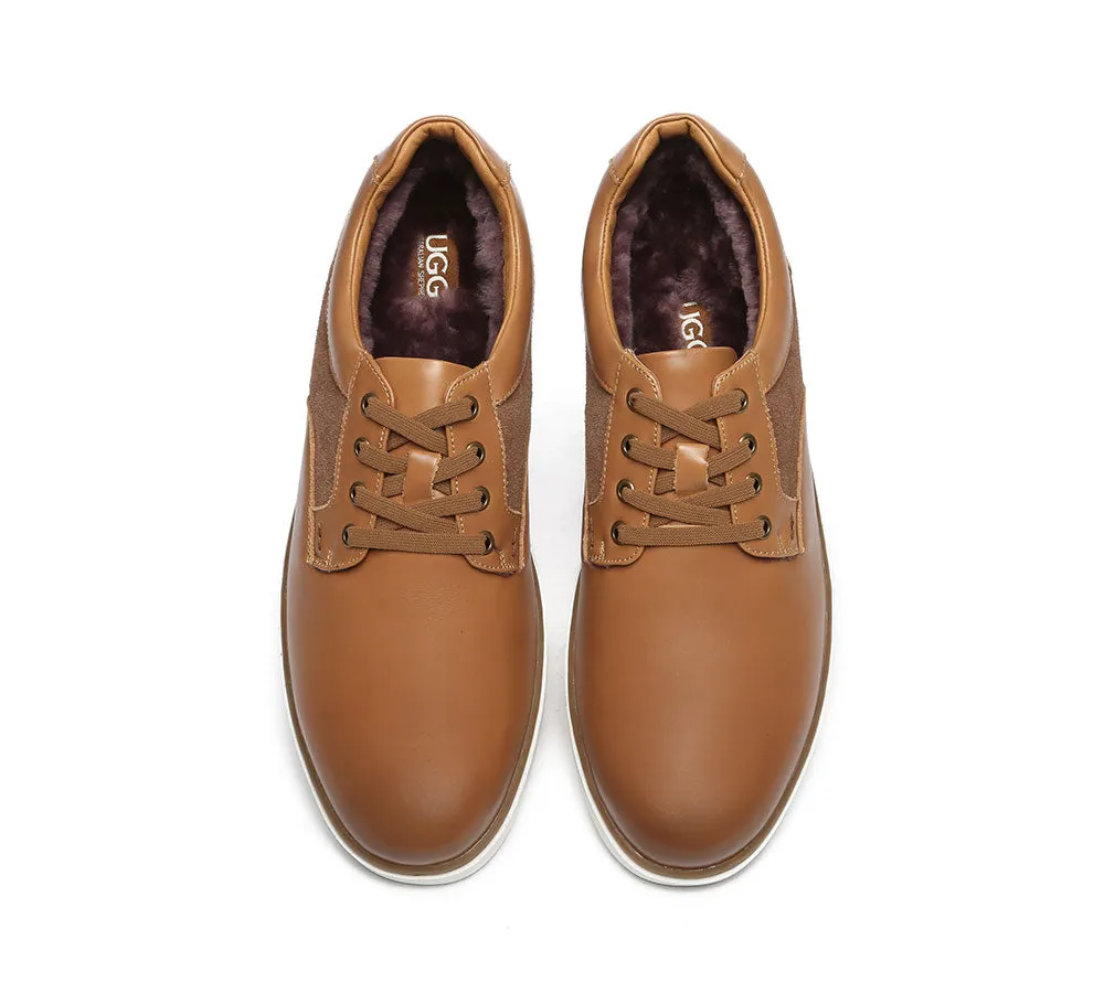 Australian Shepherd® Lace Up Sheepskin Casual Men Shoes Daniel