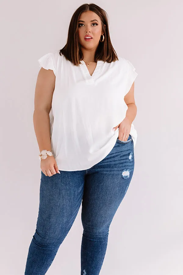 Cambridge Crush Shift Top In White Curves