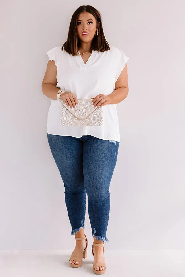Cambridge Crush Shift Top In White Curves