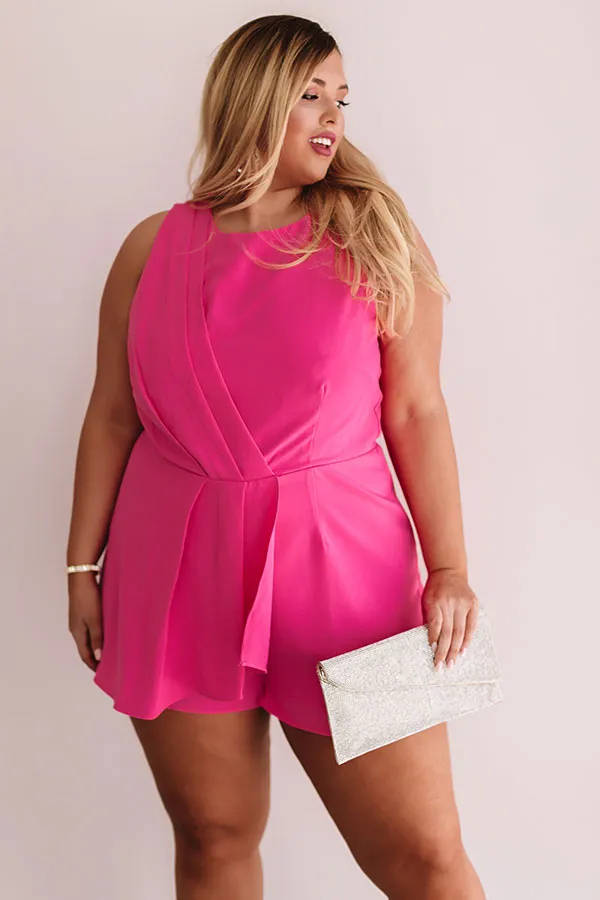Casual Elegance Romper In Hot Pink Curves