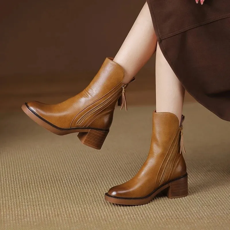 Celia Leather Ankle Boots