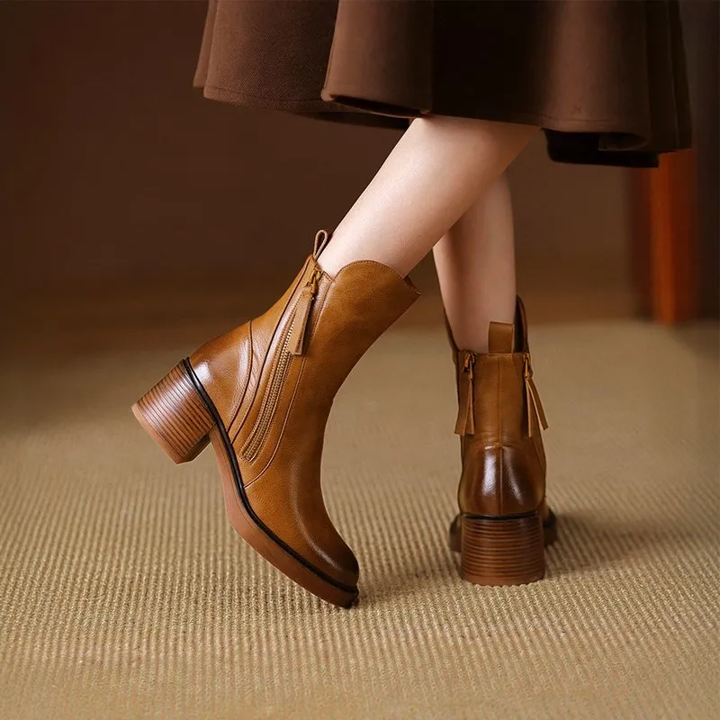 Celia Leather Ankle Boots