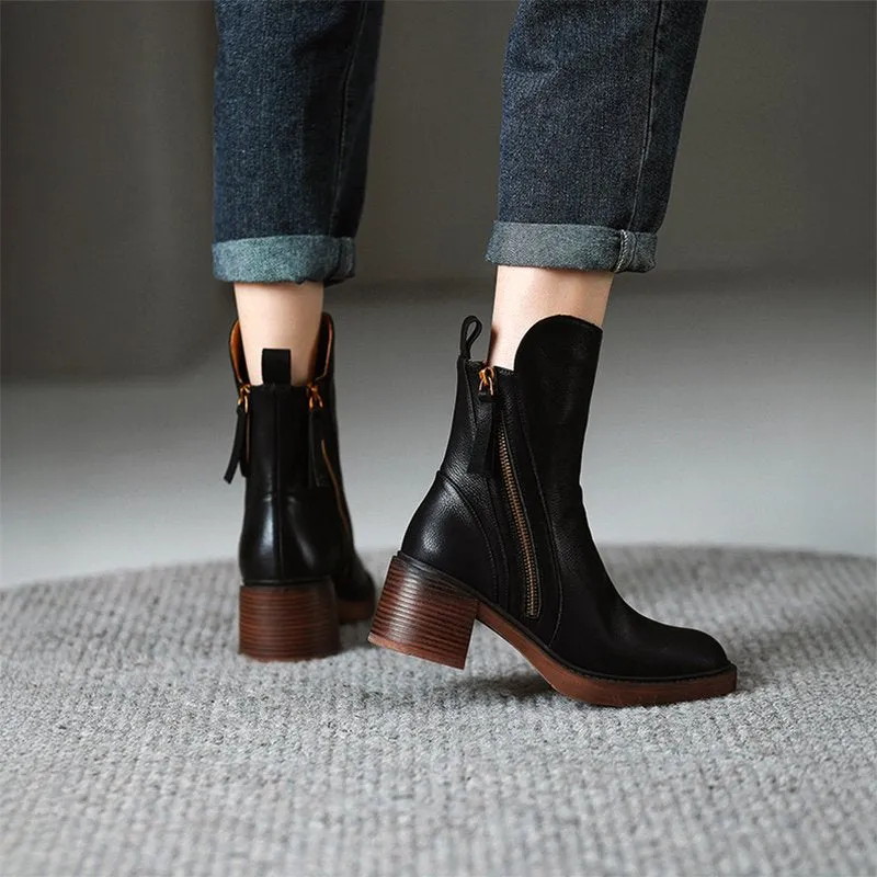 Celia Leather Ankle Boots