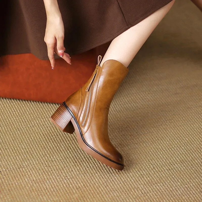 Celia Leather Ankle Boots