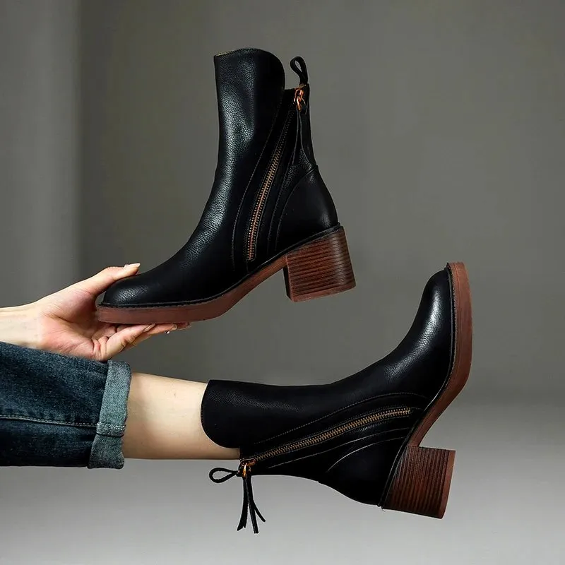 Celia Leather Ankle Boots