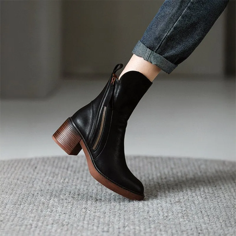 Celia Leather Ankle Boots