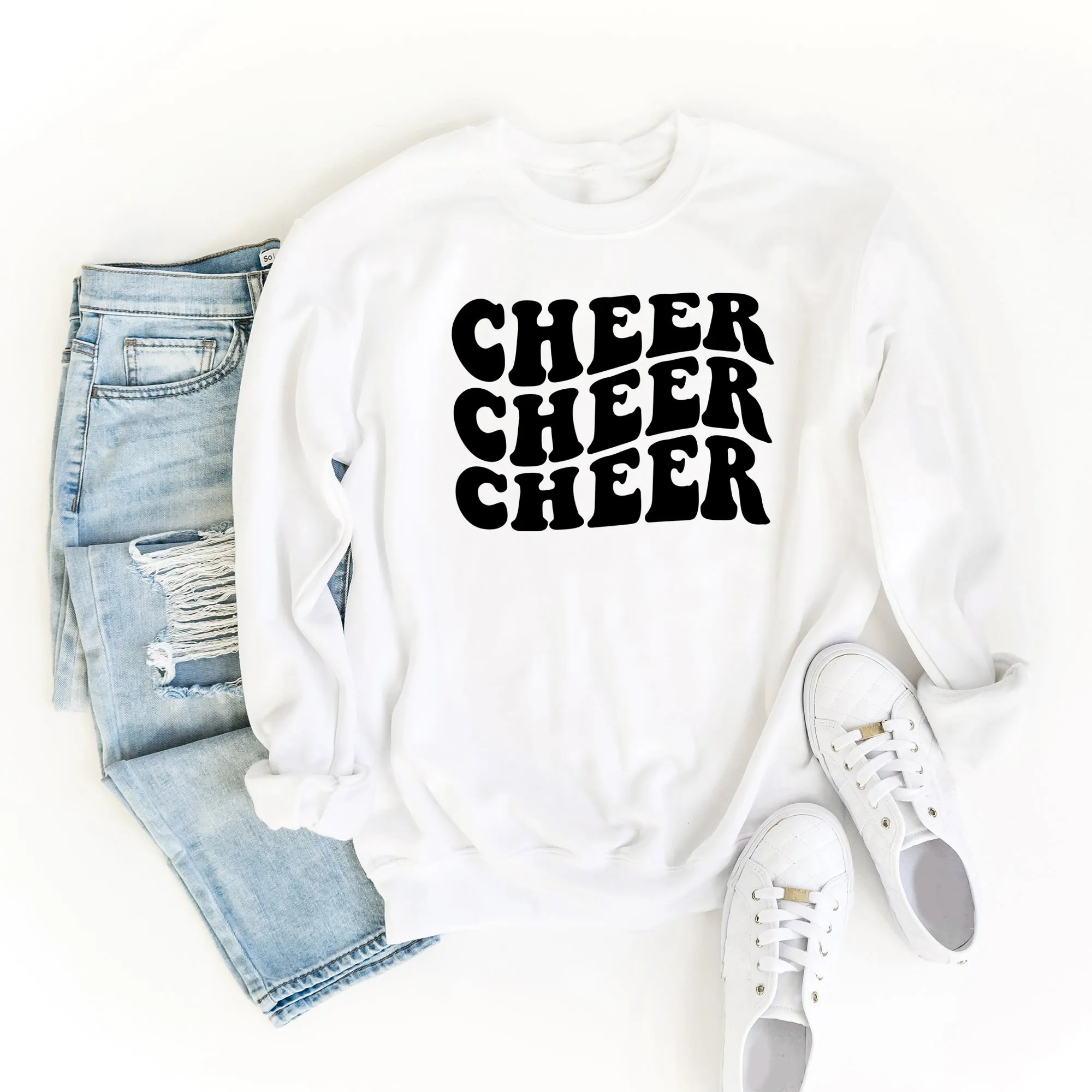 Cheer Stacked Wavy | Sweatshirt