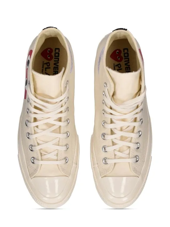Comme des Garçons Play   20mm Play Converse cotton high sneakers 