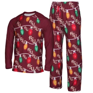 Concept Sports Men's Stacked FSU Stringed Light Design 2024 Holiday Sleep Set - Garnet
