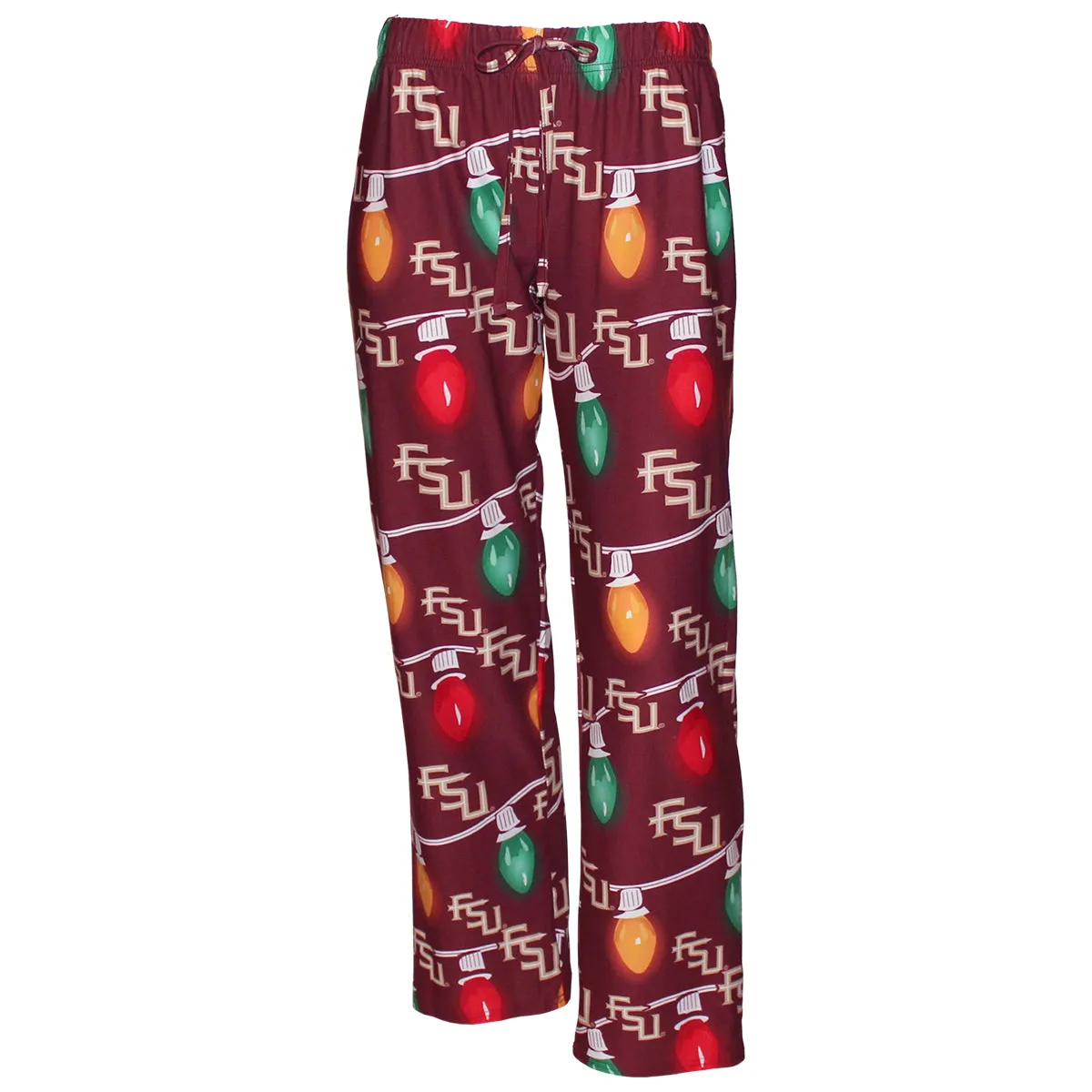 Concept Sports Women's Stacked FSU Stringed Light Design 2024 Holiday Sleep Set - Garnet