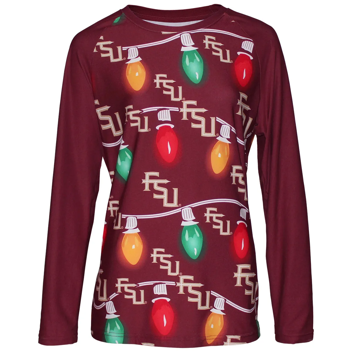 Concept Sports Women's Stacked FSU Stringed Light Design 2024 Holiday Sleep Set - Garnet