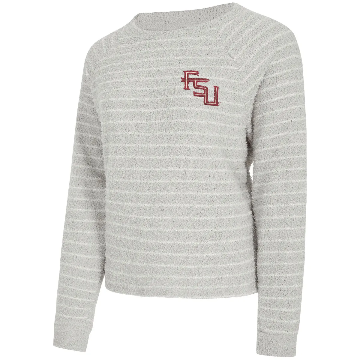 Concept Sports Women's Stacked FSU Striped Long Sleeve Chenille Top - Grey
