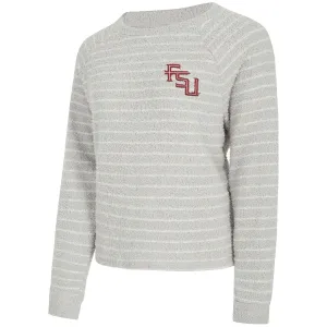 Concept Sports Women's Stacked FSU Striped Long Sleeve Chenille Top - Grey