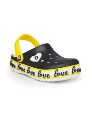 Crocs Girls Black & Yellow Clogs