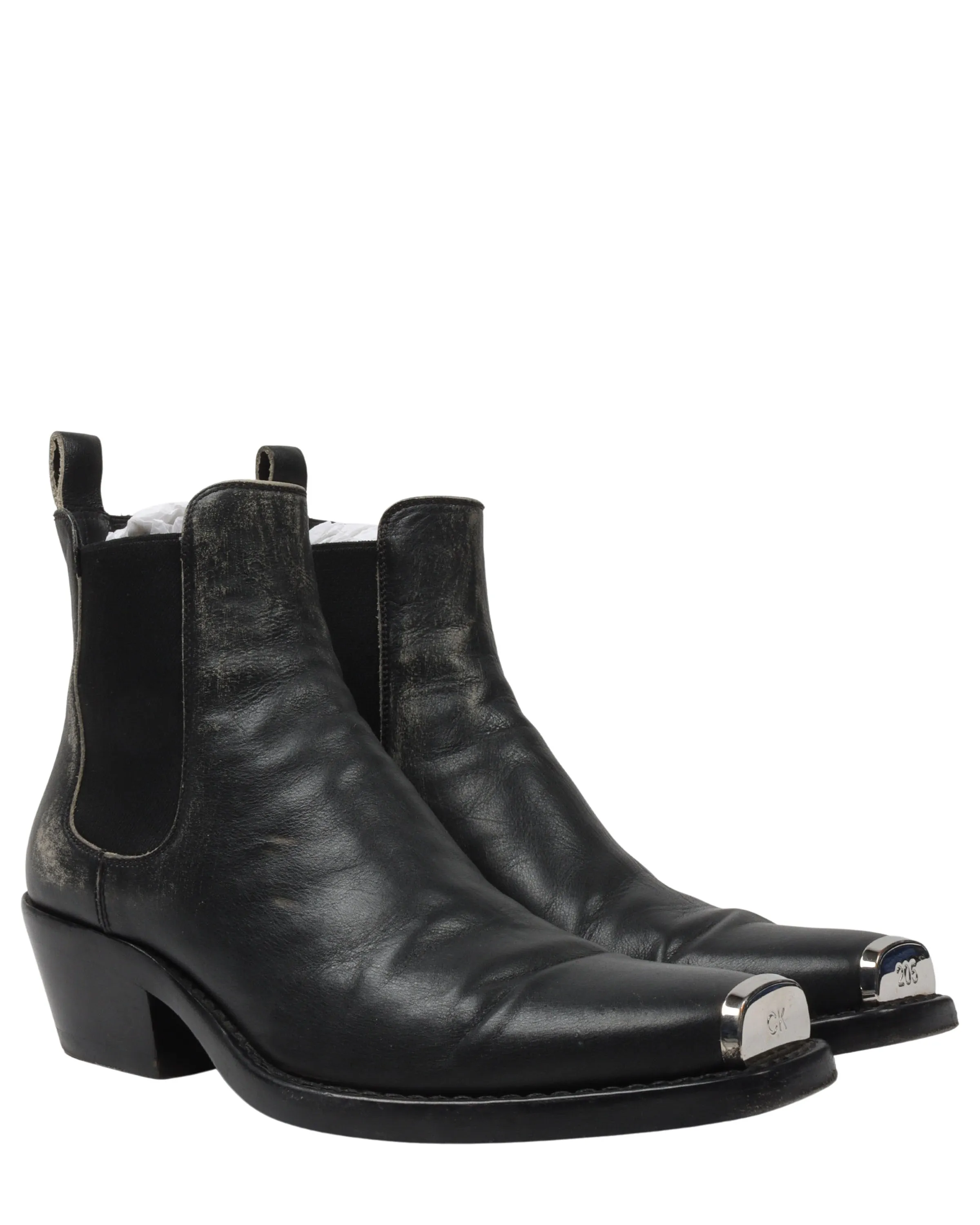 Distressed Western Chris Steel-Toe Chelsea Boots