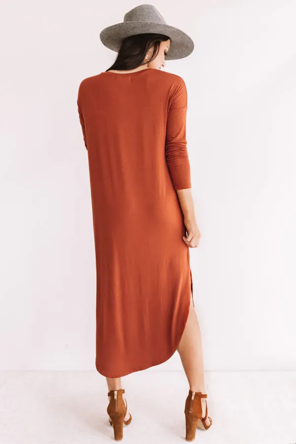 Fall Fashion Forward T-shirt Midi in Rust