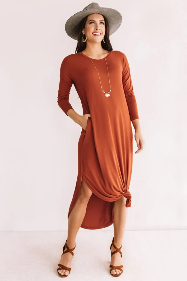 Fall Fashion Forward T-shirt Midi in Rust