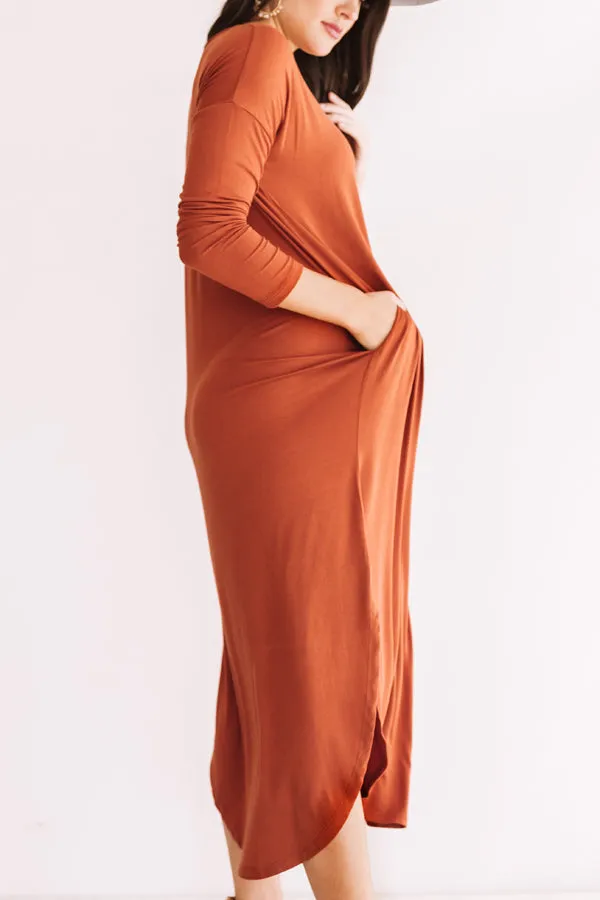 Fall Fashion Forward T-shirt Midi in Rust