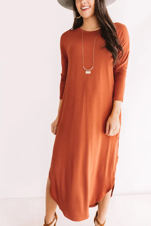 Fall Fashion Forward T-shirt Midi in Rust