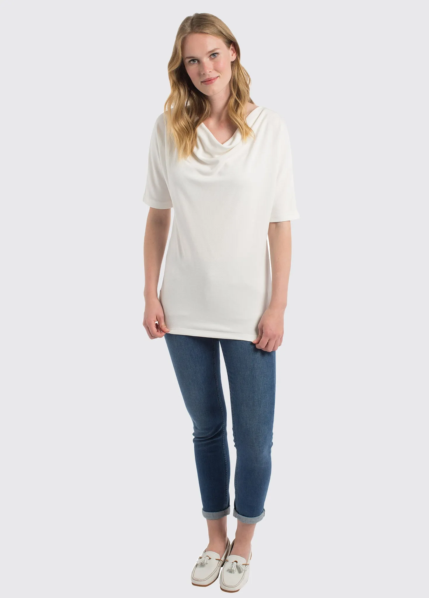 Fermoyle cowl neck top - White