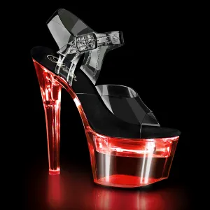 FLASHDANCE-708 Clear Platform LED Illuminated Stripper Shoe