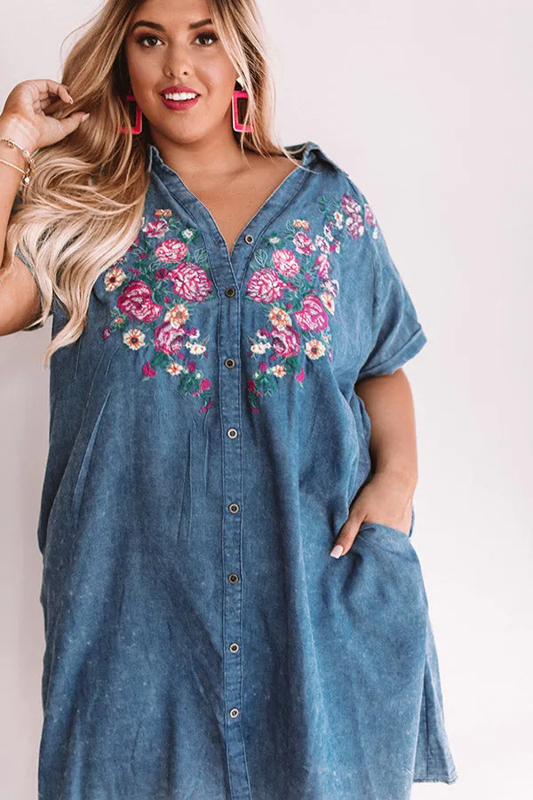 Fresh Start Embroidered Shift Dress Curves