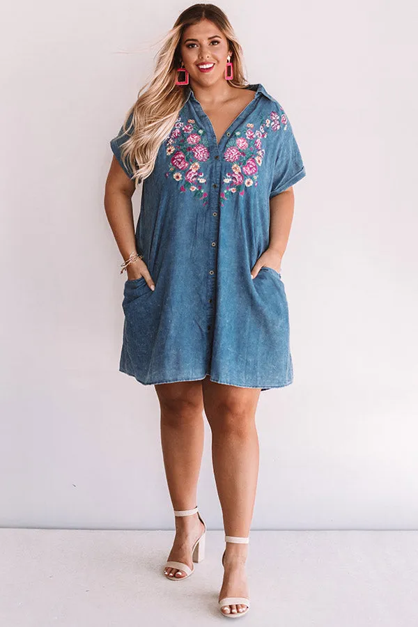 Fresh Start Embroidered Shift Dress Curves