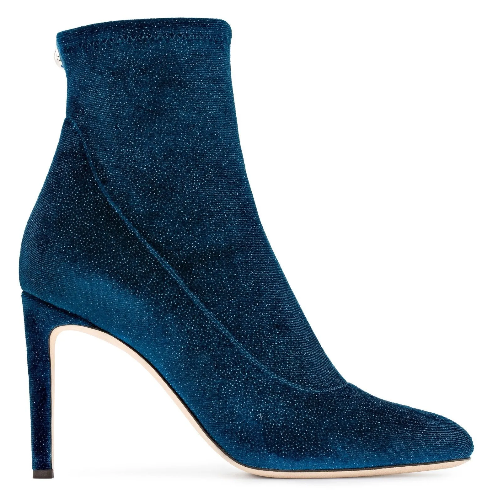 GIUSEPPE ZANOTTI Celeste Glitter Velvet Stretch Bootie, Blue