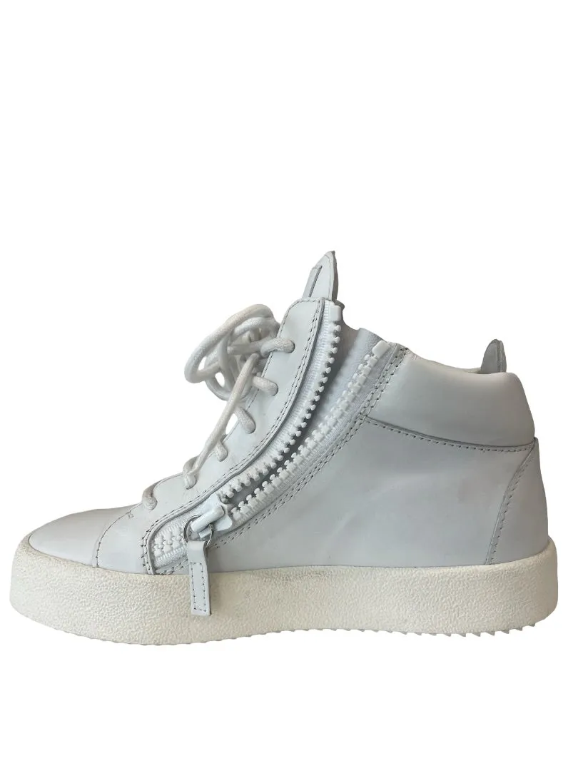 Giuseppe Zanotti White High Top Angel Sneaker. Size: 36