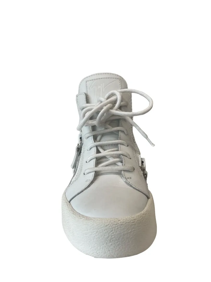 Giuseppe Zanotti White High Top Angel Sneaker. Size: 36