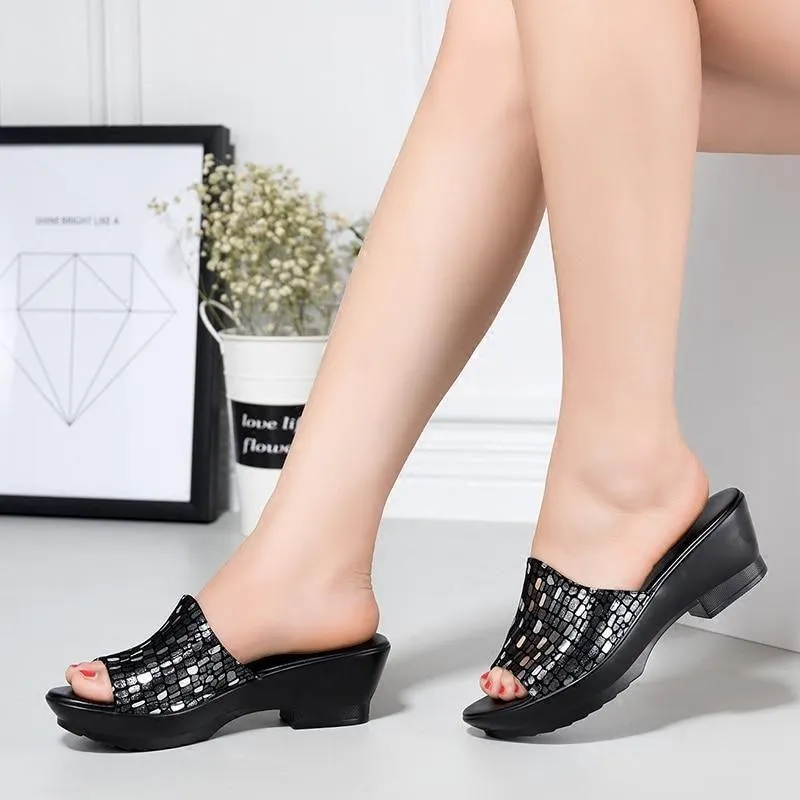 GT220 Women's Casual Shoes High Heels Shine Sandals