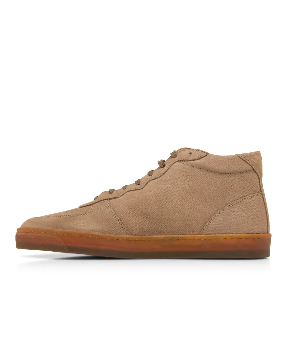 High Top Nubuck Sneaker in Medium Brown