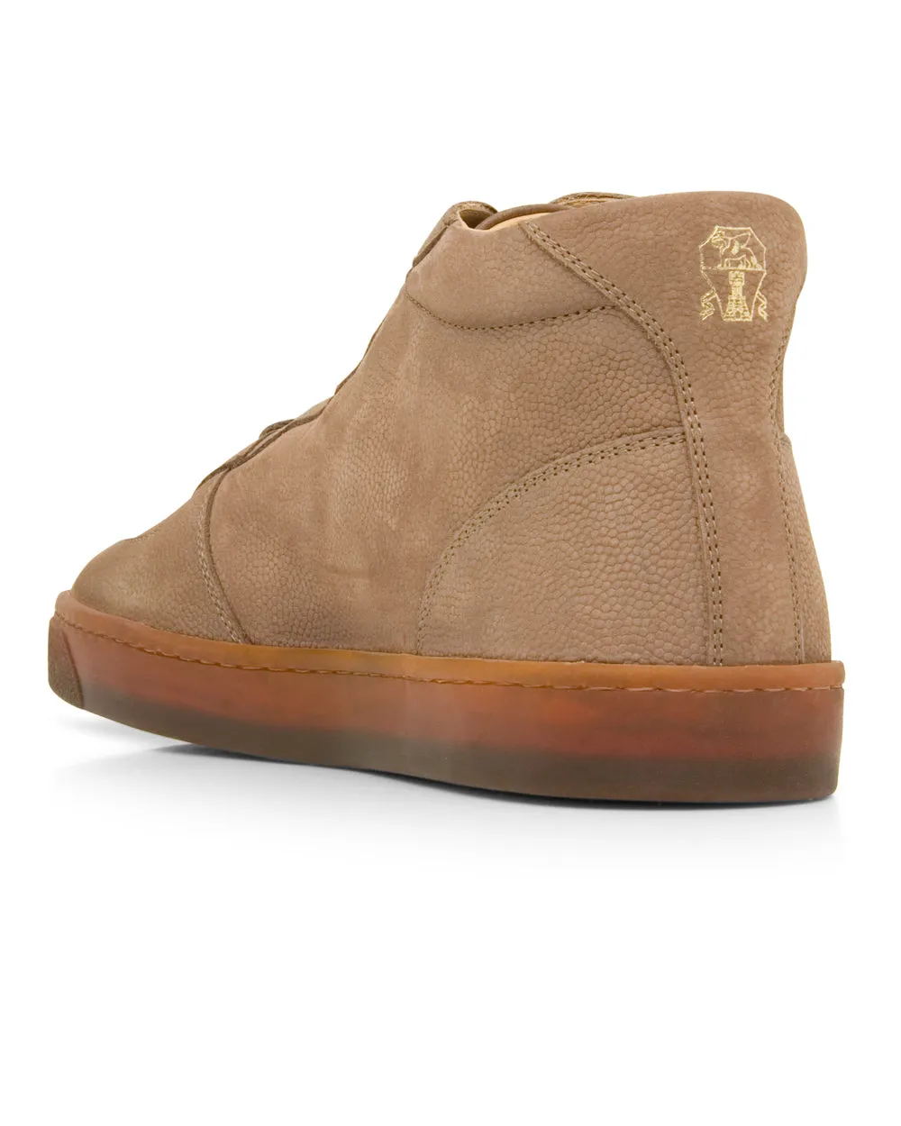 High Top Nubuck Sneaker in Medium Brown