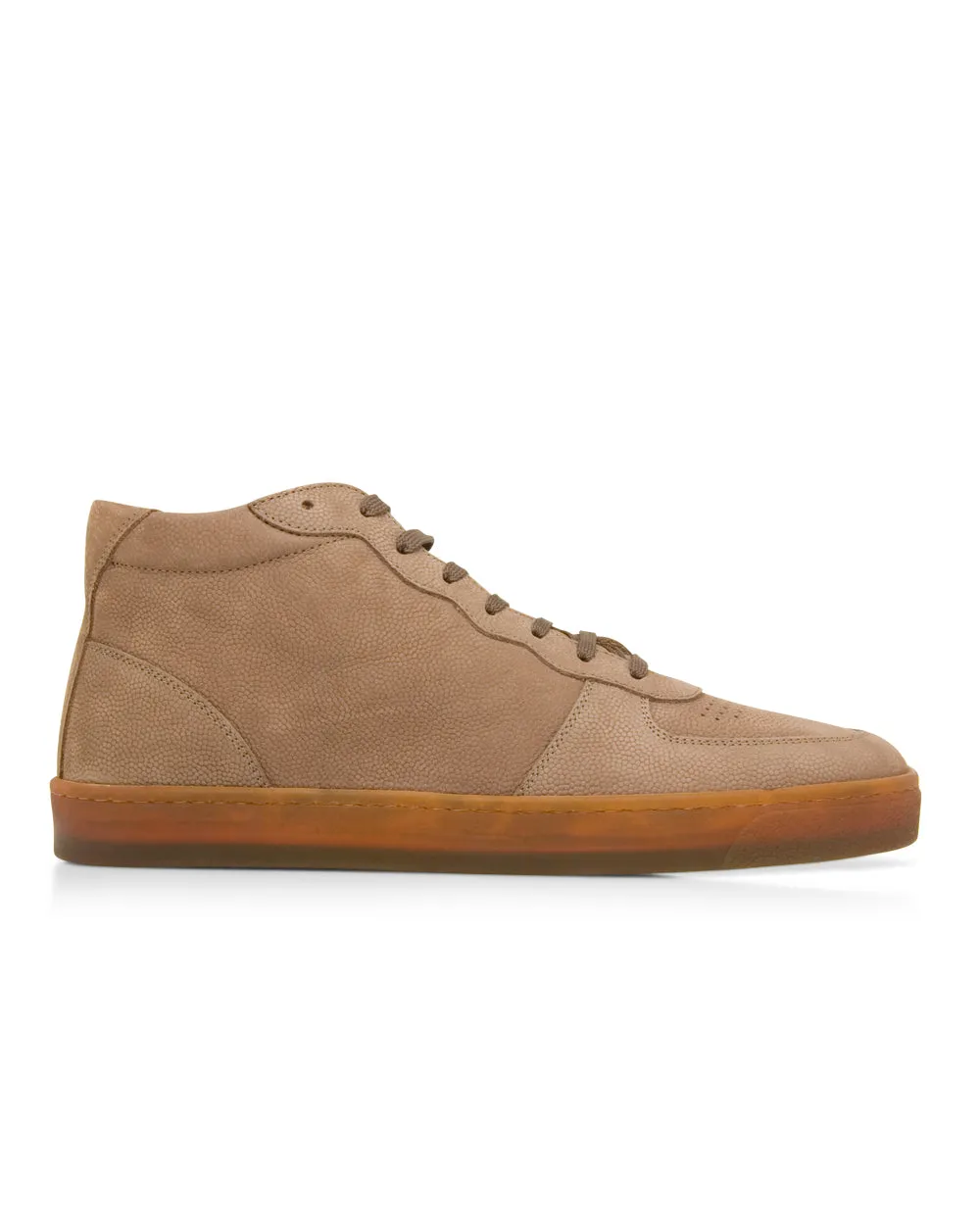 High Top Nubuck Sneaker in Medium Brown