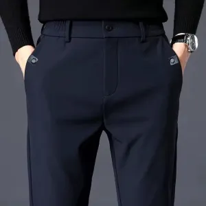 Hnzxzm Streetwear Fashion Men's Business Suit Pants Summer Thin Slim Solid Korean Male Clothing New Sports Casual Straight Trousers 38