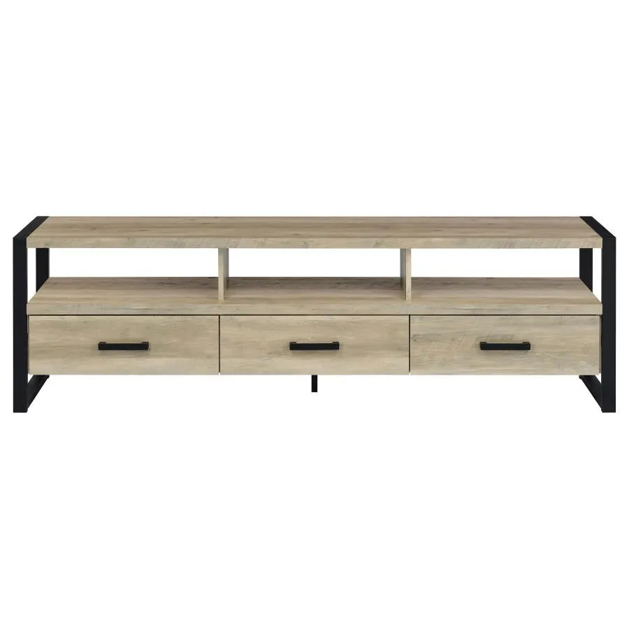James 3-drawer Composite Wood 71" TV Stand Antique Pine