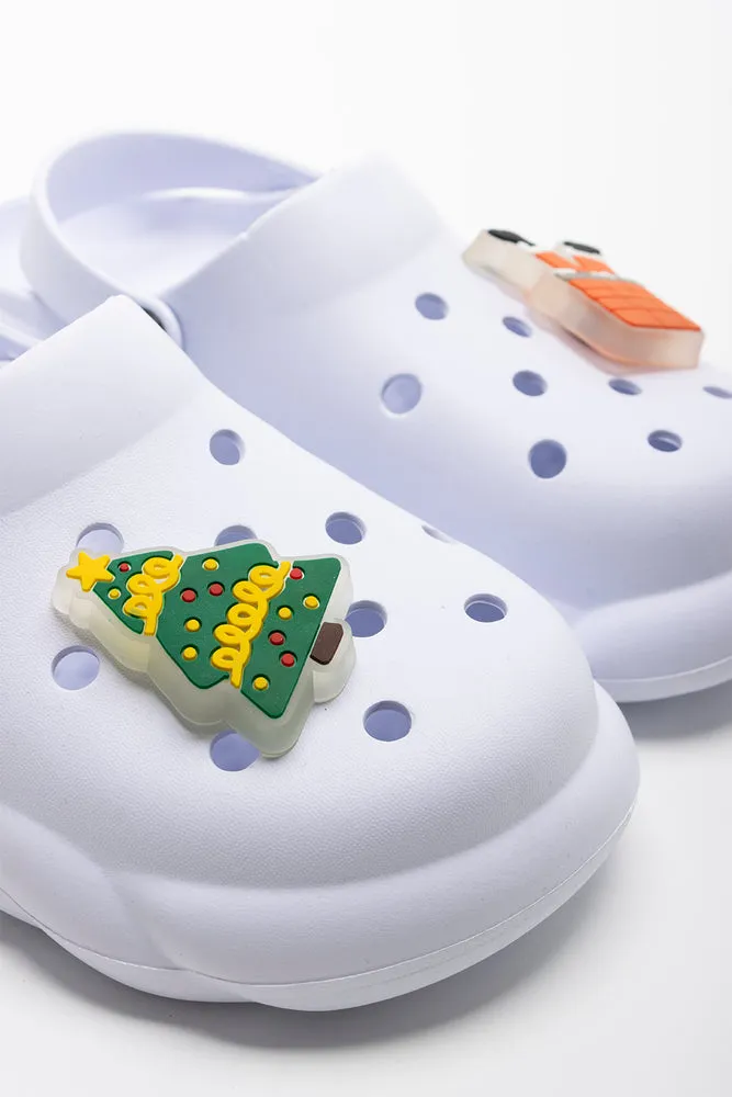 Light Up Christmas Clog White