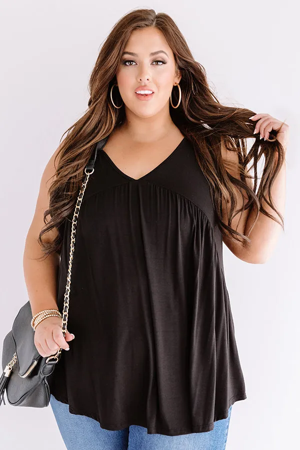 Making Wishes Babydoll Top In Black Curves
