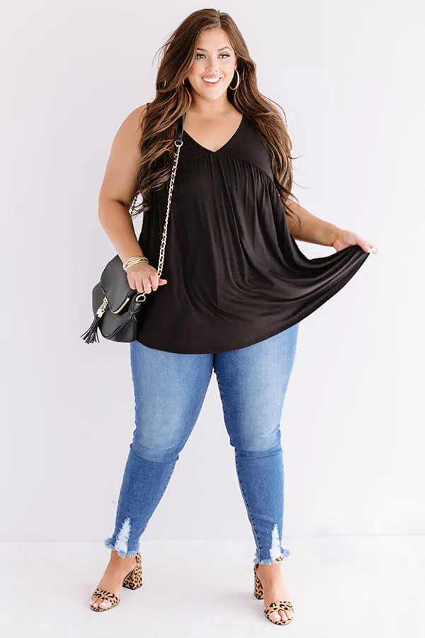 Making Wishes Babydoll Top In Black Curves