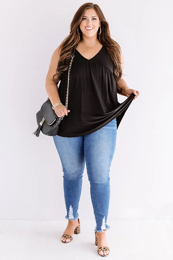 Making Wishes Babydoll Top In Black Curves