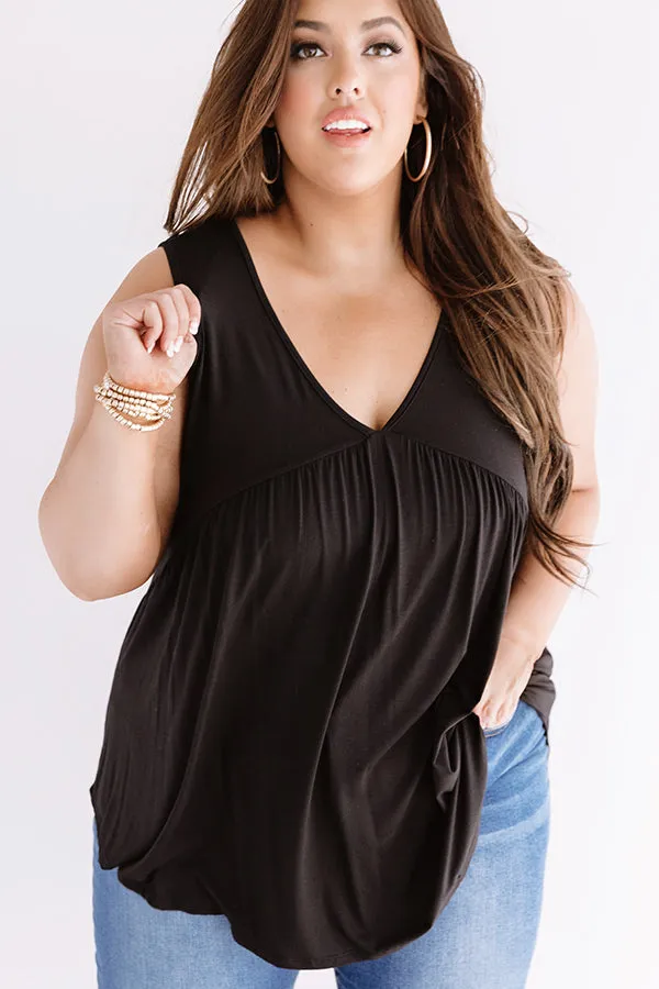 Making Wishes Babydoll Top In Black Curves