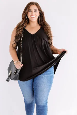 Making Wishes Babydoll Top In Black Curves