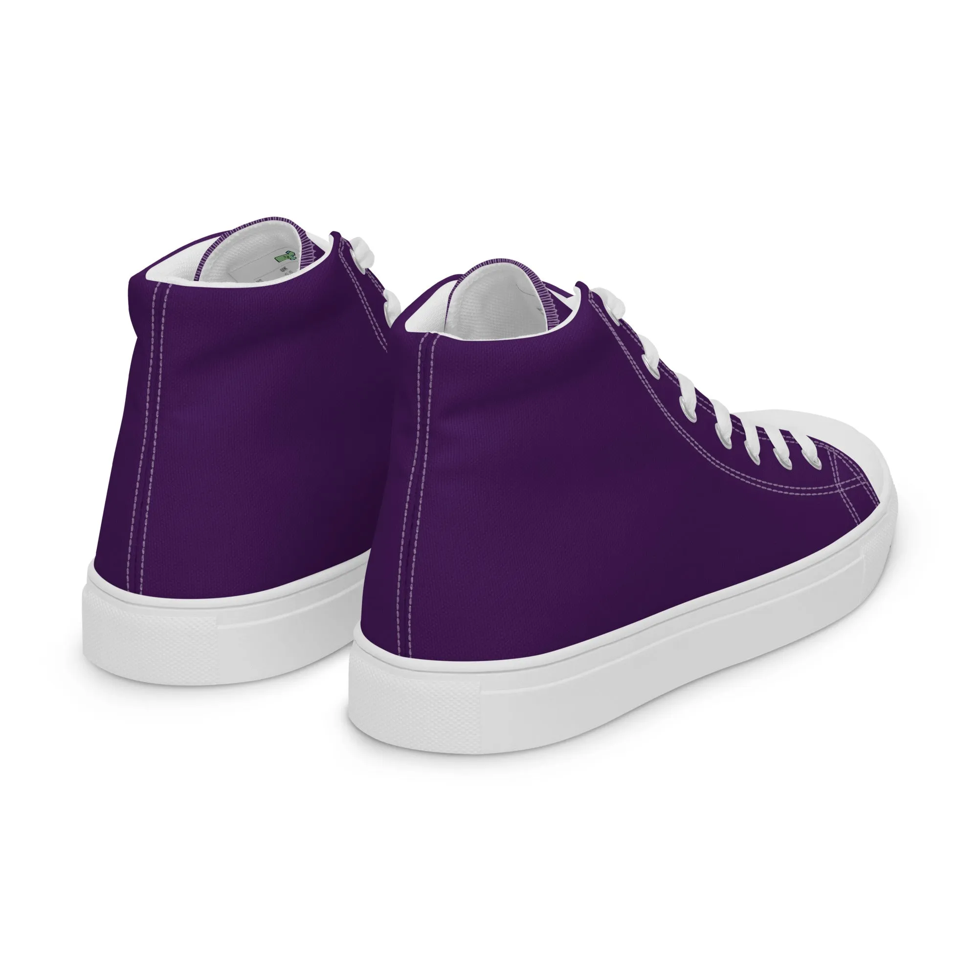 Men’s Deep Purple high top canvas shoes, Men's Purple Sneakers