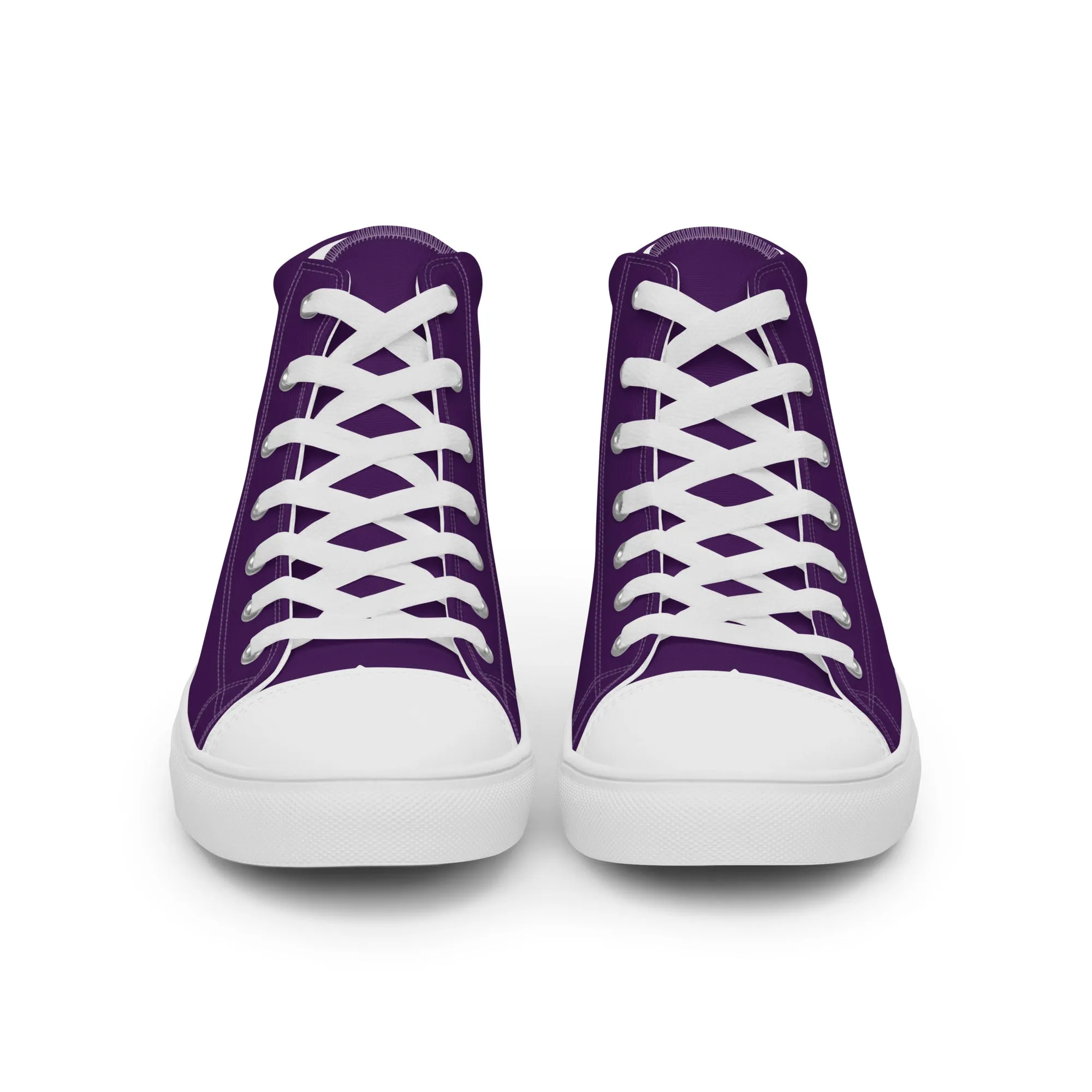 Men’s Deep Purple high top canvas shoes, Men's Purple Sneakers