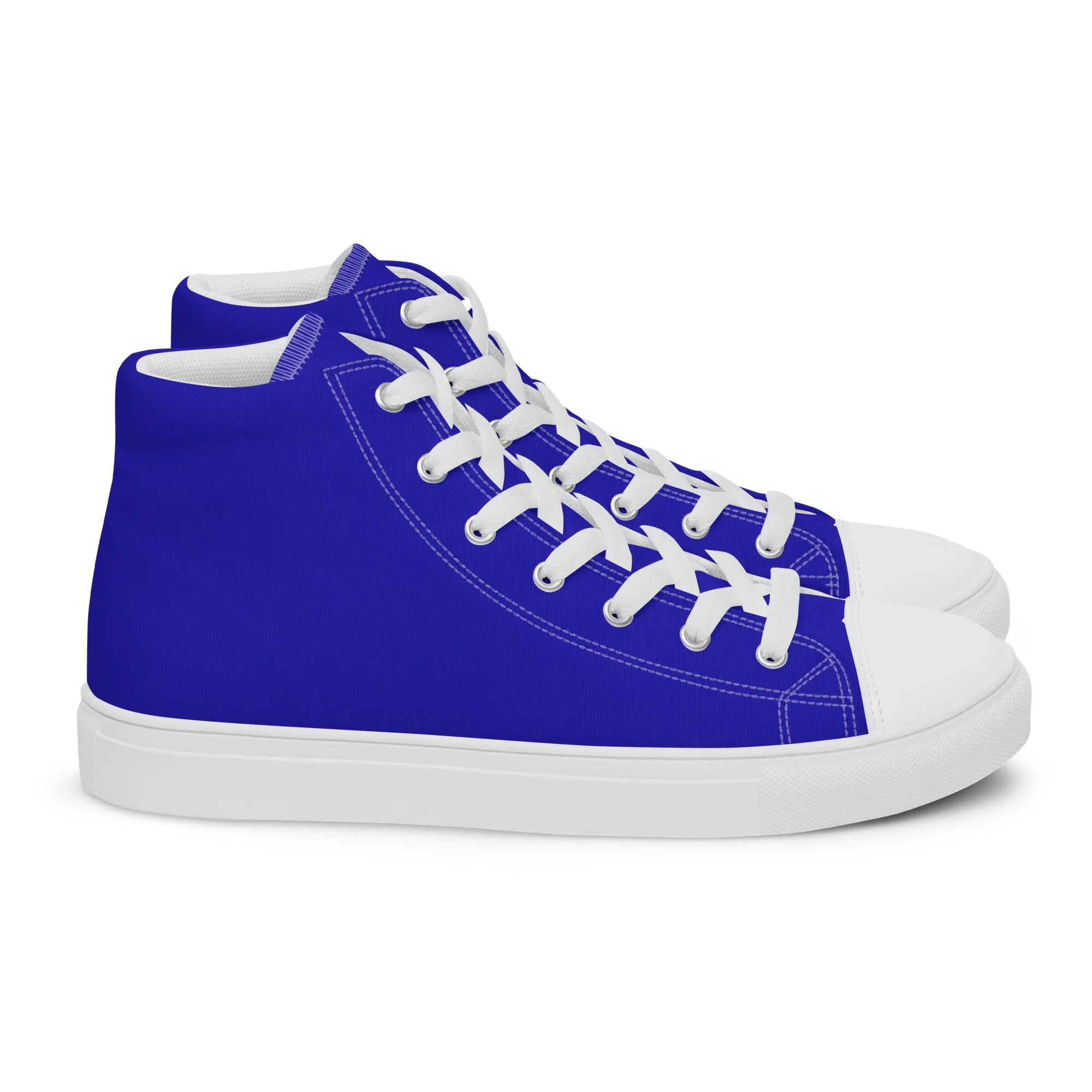 Men’s Royal Blue high top canvas shoes, Men's blue high top sneakers