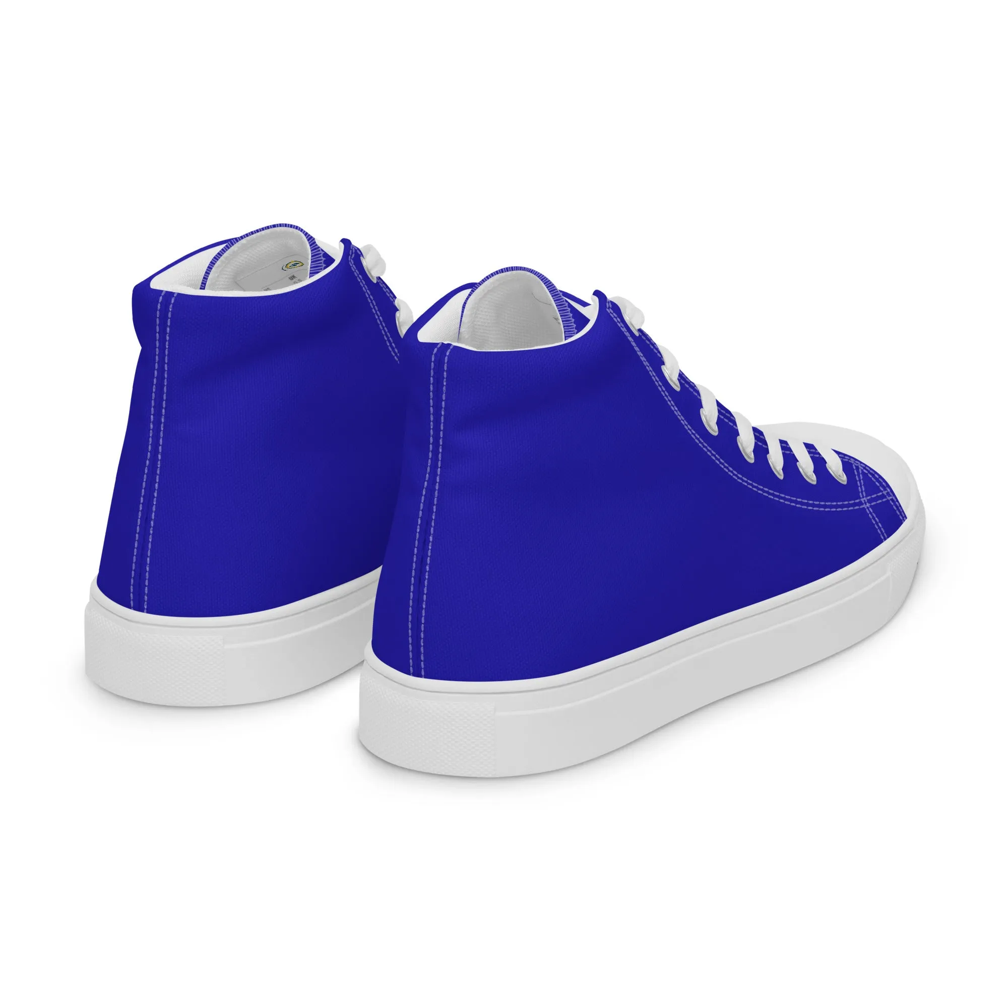 Men’s Royal Blue high top canvas shoes, Men's blue high top sneakers