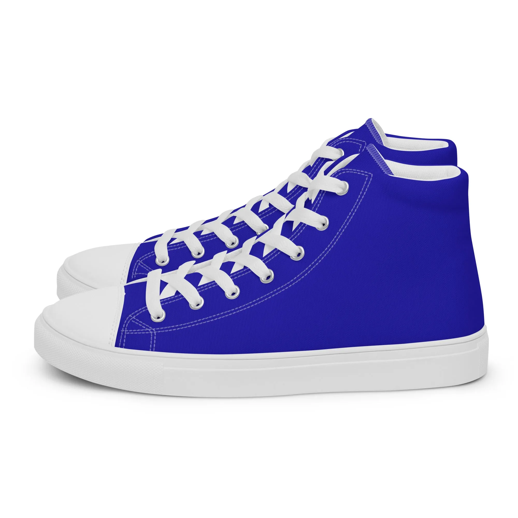 Men’s Royal Blue high top canvas shoes, Men's blue high top sneakers