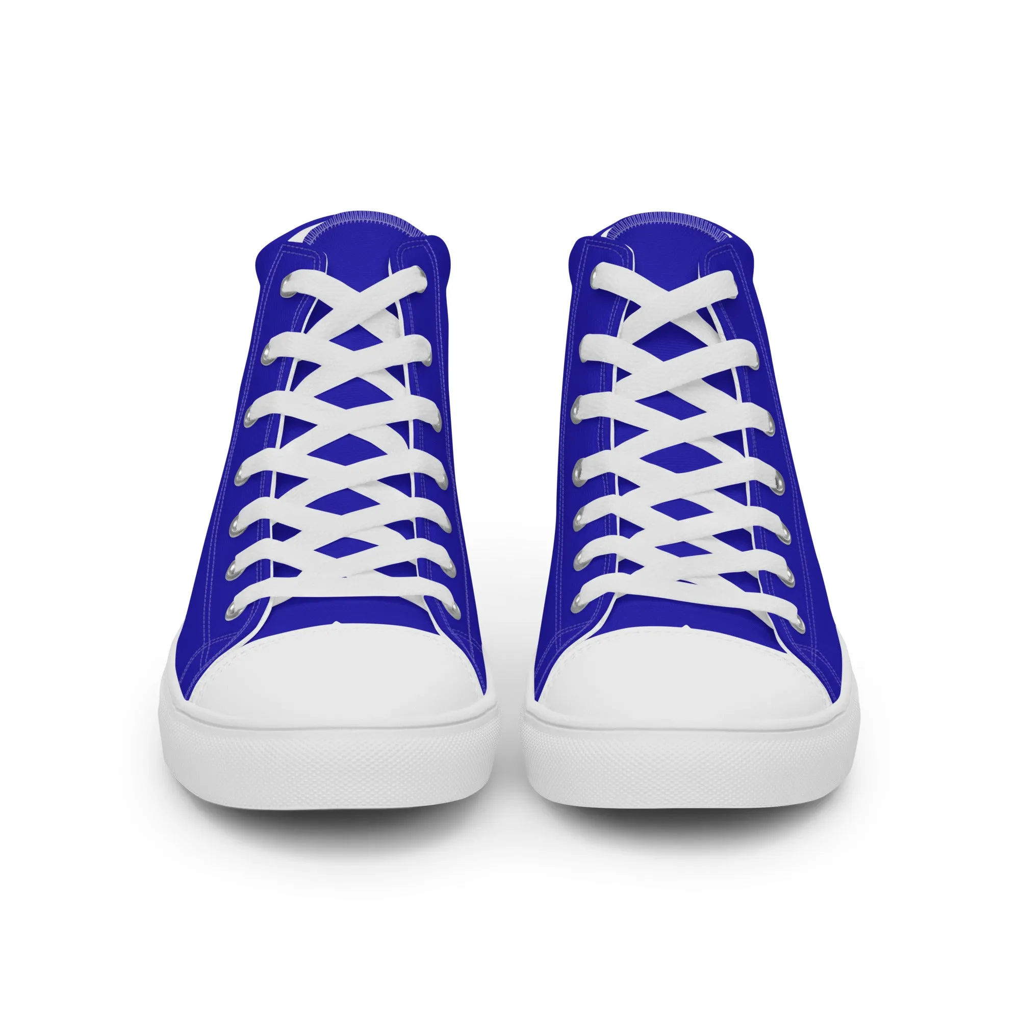 Men’s Royal Blue high top canvas shoes, Men's blue high top sneakers