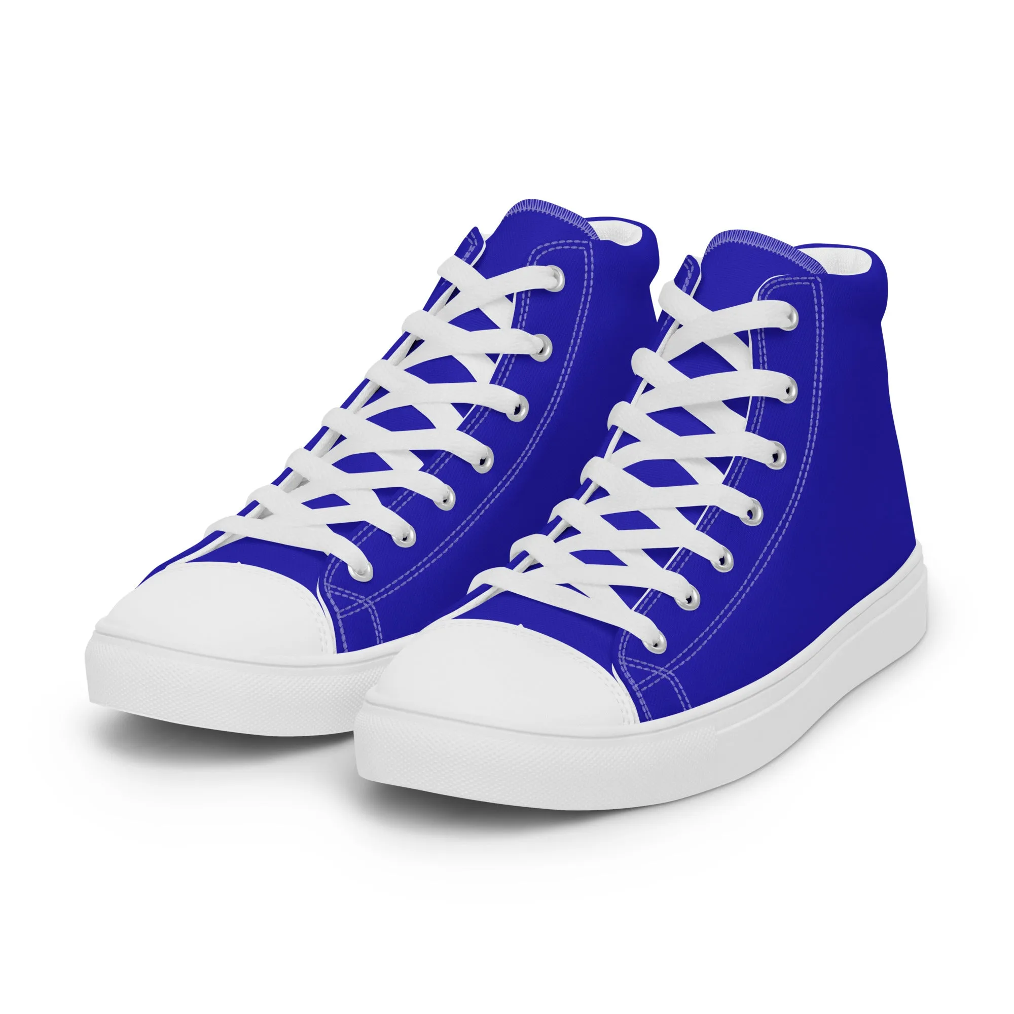 Men’s Royal Blue high top canvas shoes, Men's blue high top sneakers
