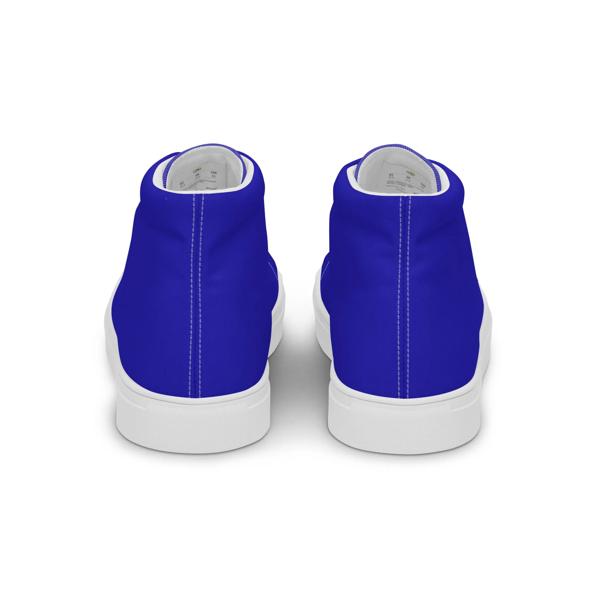 Men’s Royal Blue high top canvas shoes, Men's blue high top sneakers